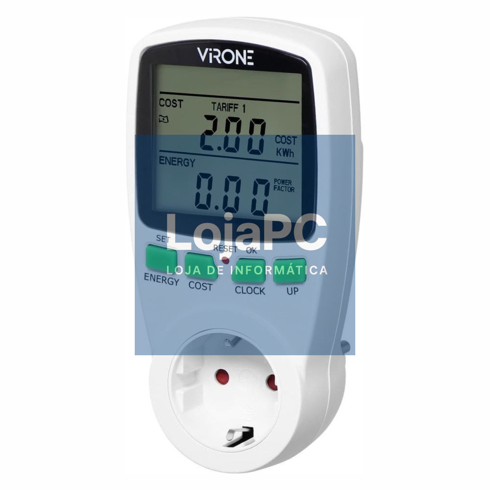 Contador de Energia Bi-horário 230V/16A C/ Tomada VIRONE