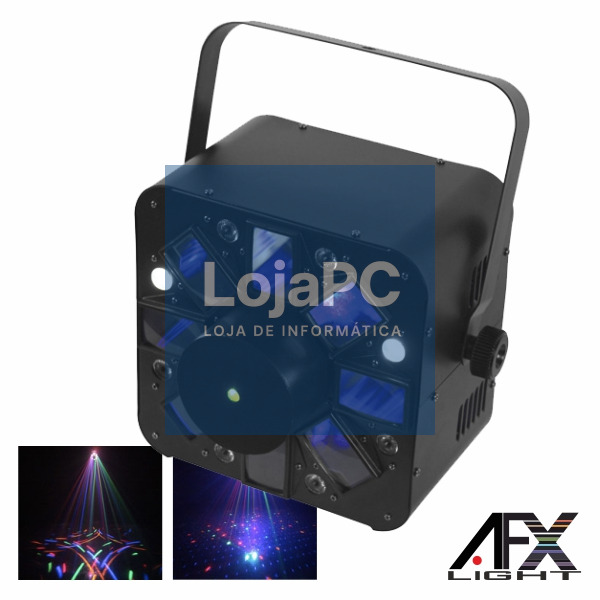 PROJETOR LUZ C/ 5 LEDS 3W RGBAW + 8 LEDS LASER DMX AFXLIGHT