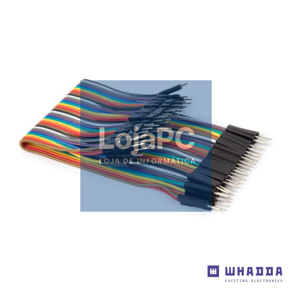 Conjunto 40 cabos de ligação Jumper Macho/Macho 15cm WHADDA