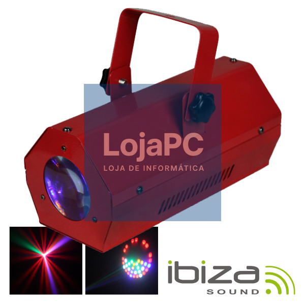 PROJETOR LUZ C/ 56 LEDS RGBAW VERMELHO MIC IBIZA