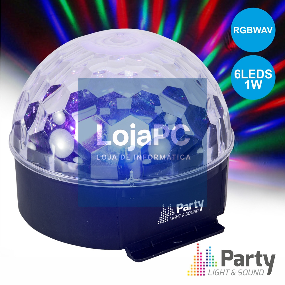 PROJETOR LUZ C/ 6 LEDS 1W RGBWAV MIC PARTY