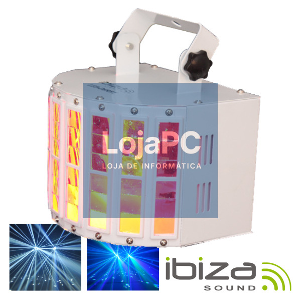 PROJETOR LUZ C/ 2 LEDS RGBW 10W DMX MIC 30W IBIZA