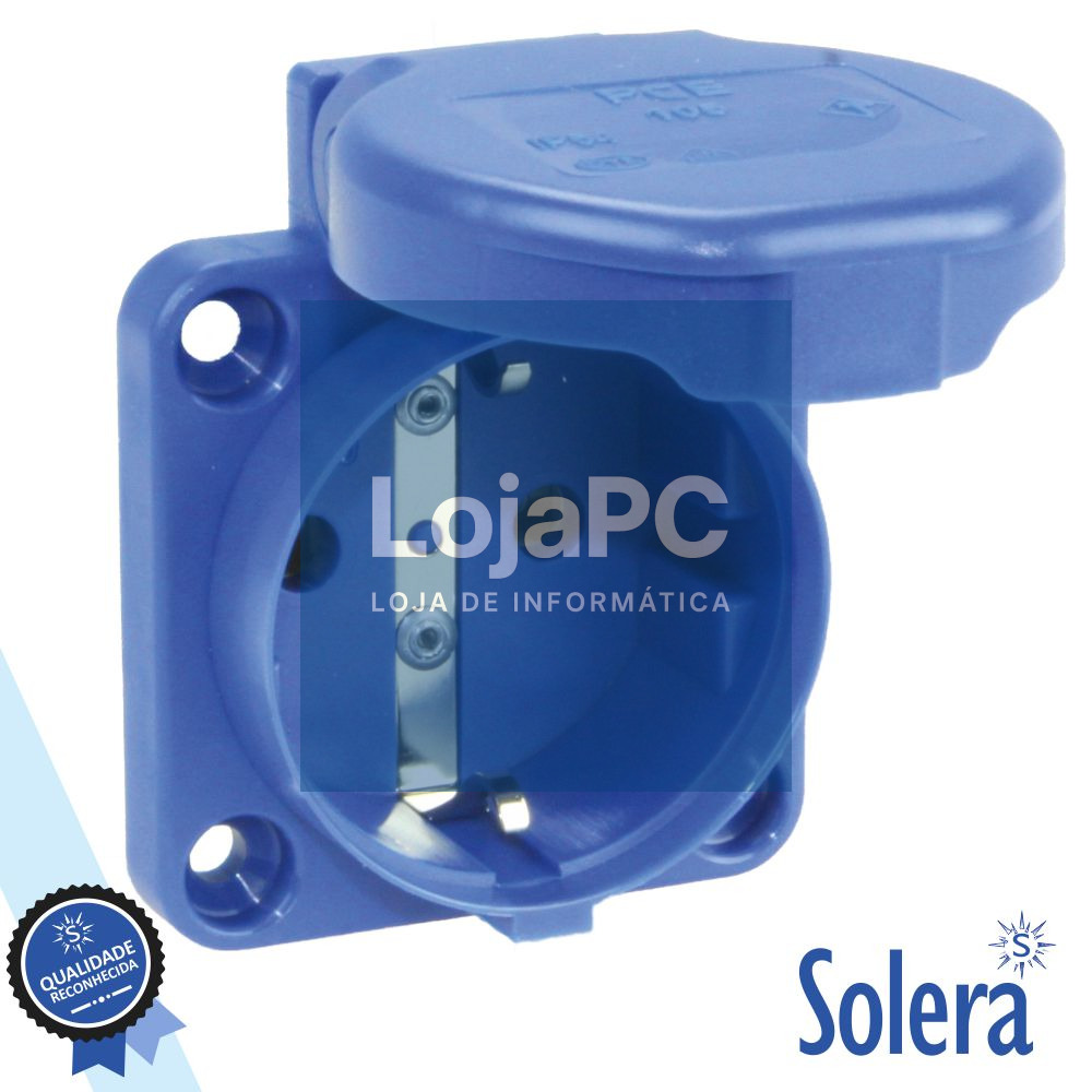 TOMADA ELÉTRICA SCHUKO PAINEL C/ TAMPA IP54 SOLERA