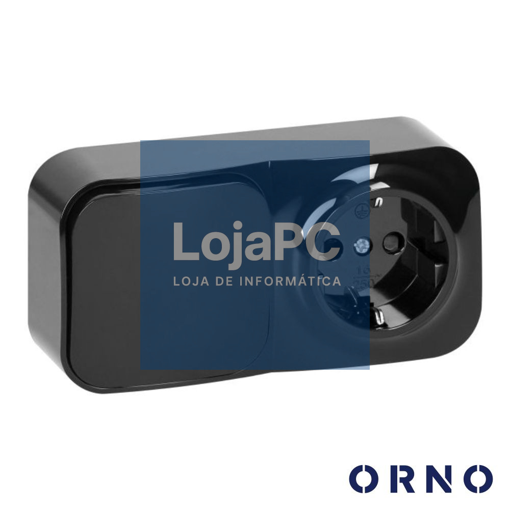 Tomada Elétrica 1x Schuko C/ Interruptor Superfície ORNO