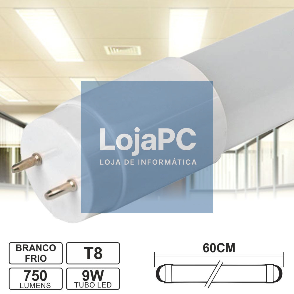 Lâmpada Tubular 9W 60cm LEDS T8 6500K 750lm