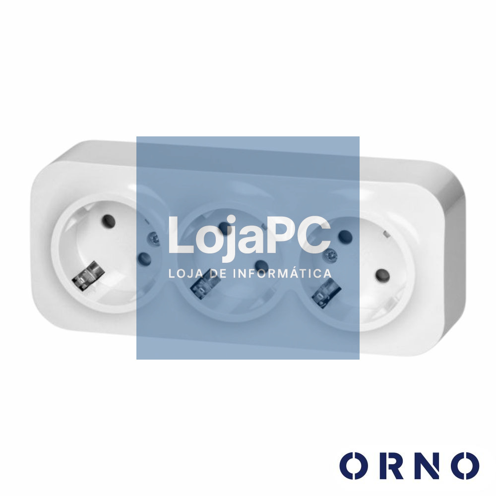Tomada Elétrica Superfície 3x Schuko ORNO