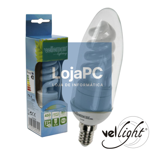 LÂMPADA E14 11W=60W 230V ECO VELA 450LM 2700k