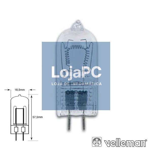 LÂMPADA GX6.35 300W 230V HALOGÉNEO VELLEMAN