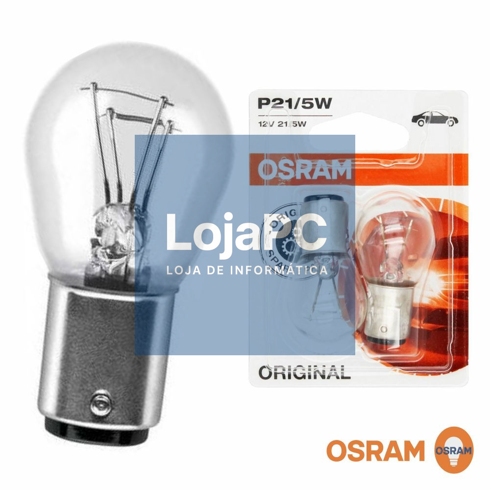 Conjunto 2 Lâmpadas P21 21/5W 12V Halogéneo OSRAM