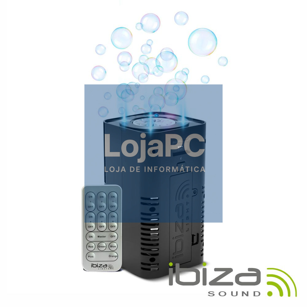 Máquina De Bolhas Preta Leds Pilhas IBIZA