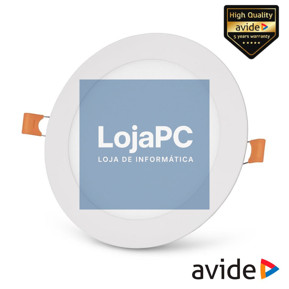 Painel LEDS Redondo 12W CCT 167mm 950lm IP44 AVIDE