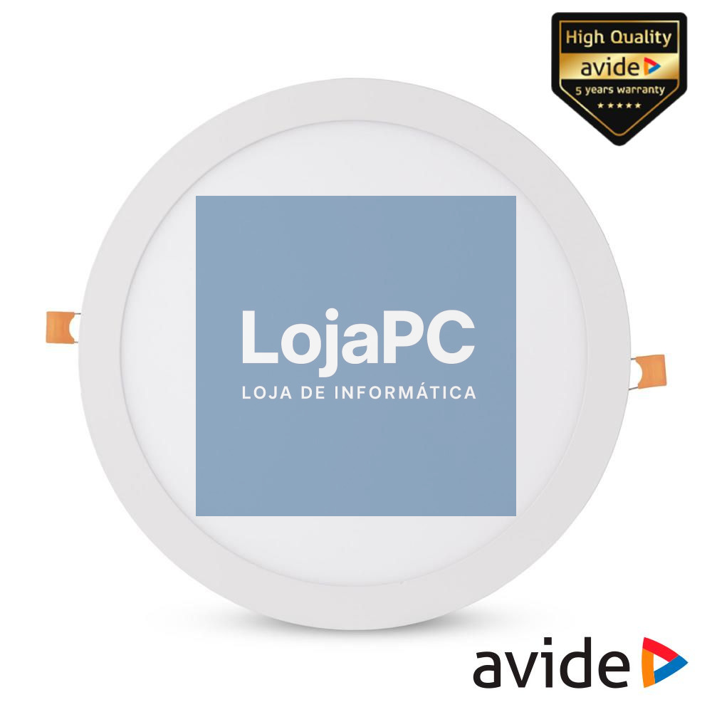 Painel LEDS Redondo 24W CCT 296mm 2000lm IP44 AVIDE