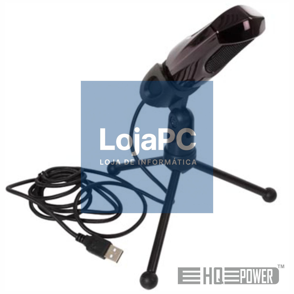 MICROFONE USB C/ SUPORTE DE MESA HQ POWER