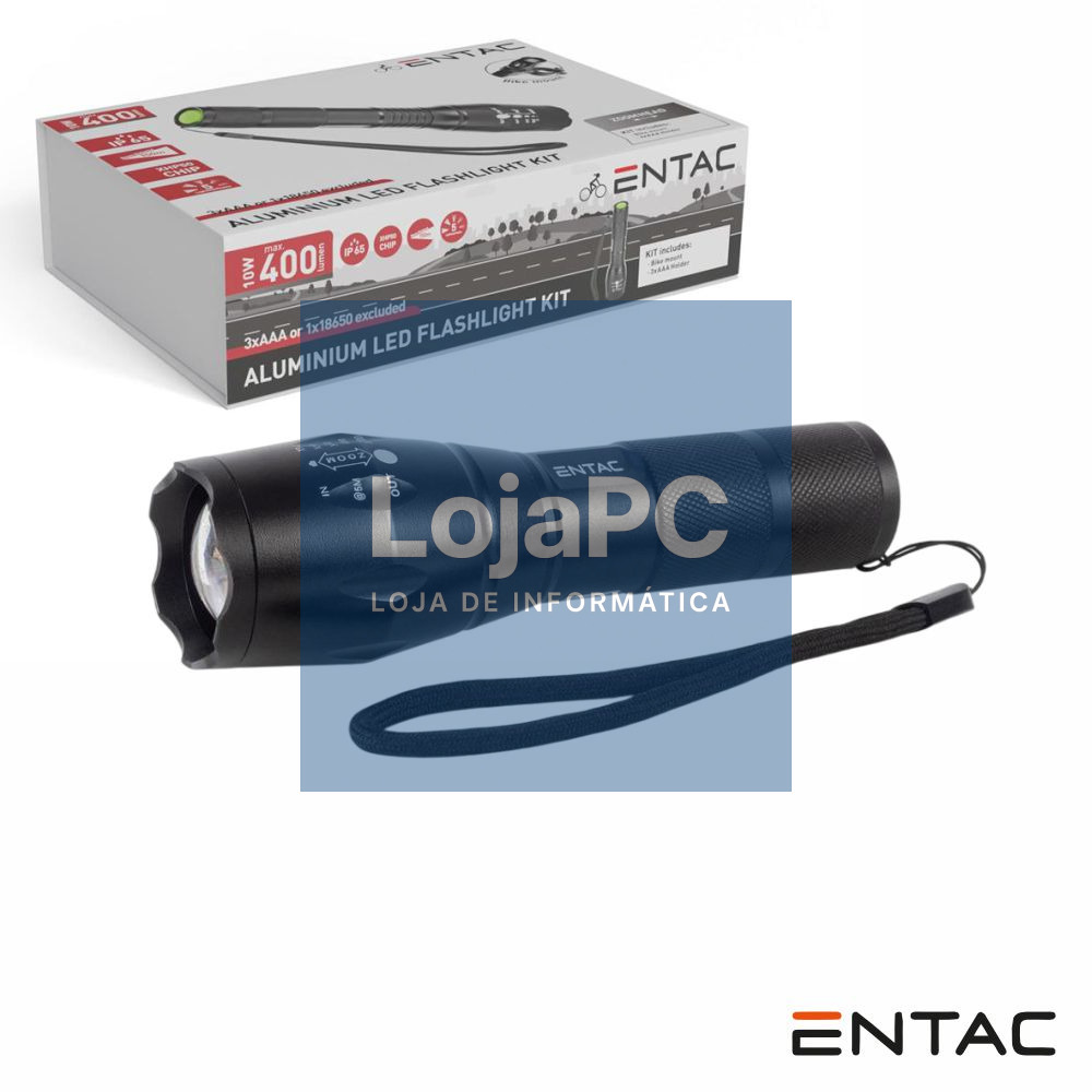 Lanterna 10W 400lm Zoom C/ Suporte P/ Bicicleta ENTAC
