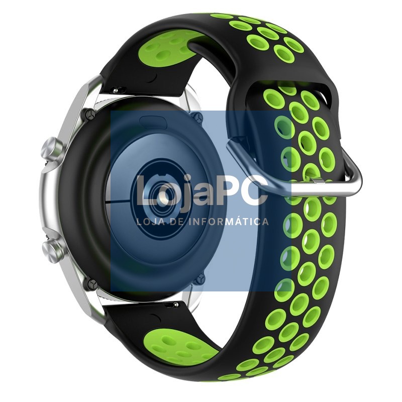 Universal Strap 20mm Amazfit Bip / GTS / Bip Lite / Huawei / Samsung / COOL Rubber Black-Green — imagem 4