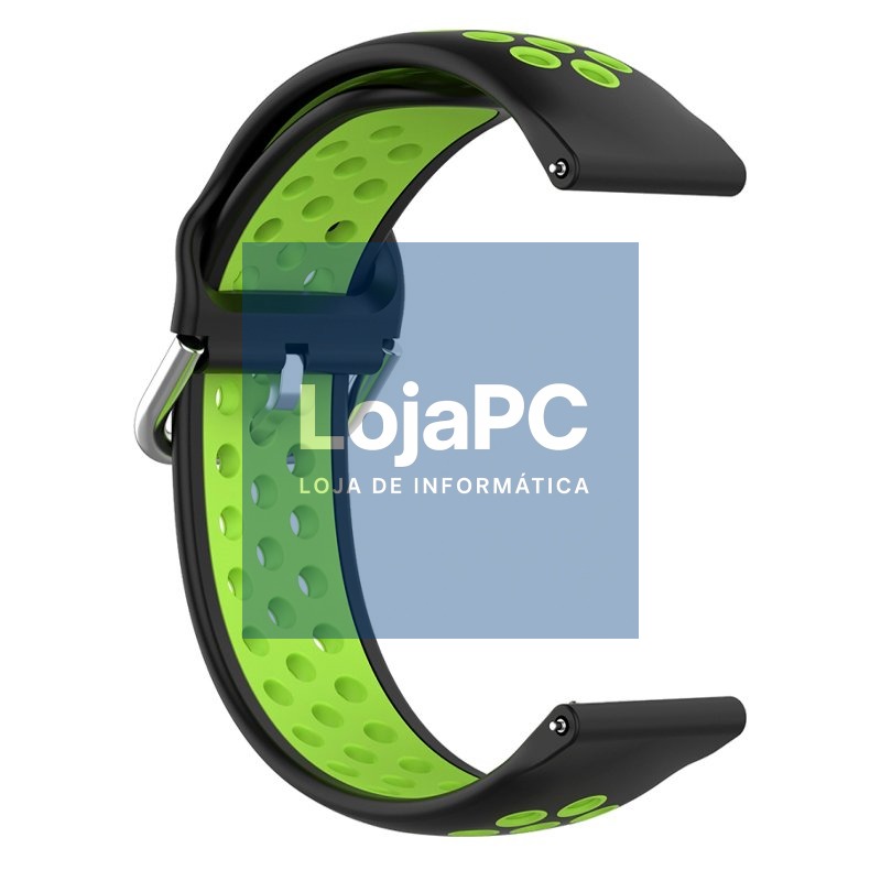 Universal Strap 20mm Amazfit Bip / GTS / Bip Lite / Huawei / Samsung / COOL Rubber Black-Green — imagem 3