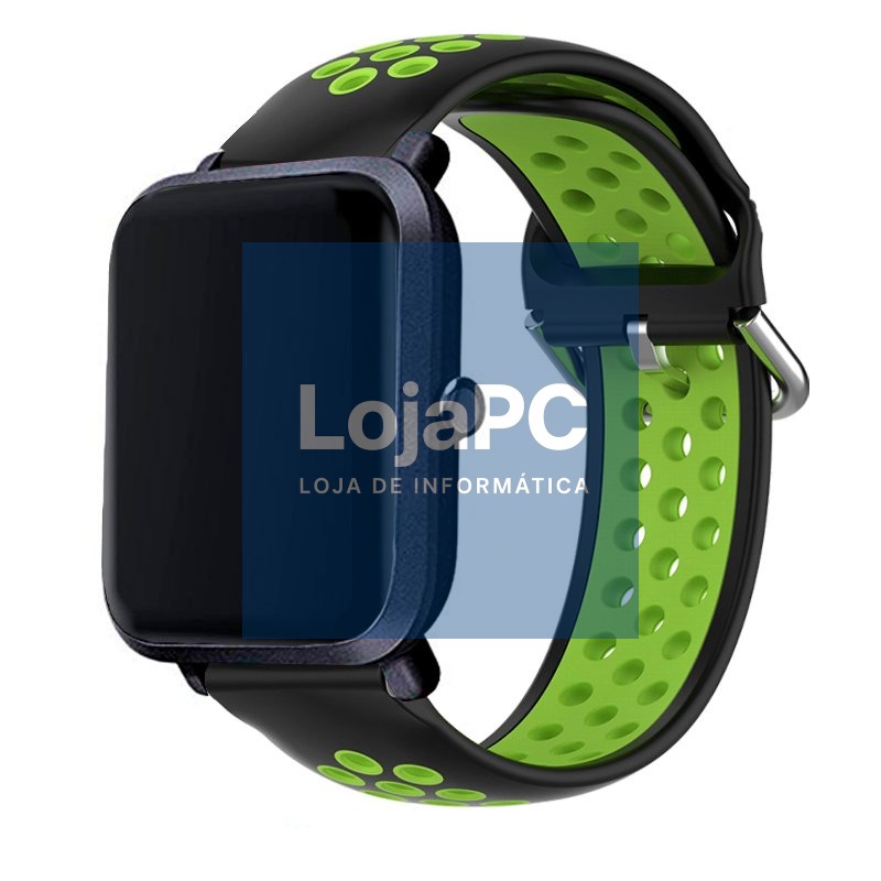 Universal Strap 20mm Amazfit Bip / GTS / Bip Lite / Huawei / Samsung / COOL Rubber Black-Green — imagem 2