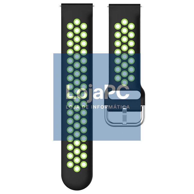 Universal Strap 20mm Amazfit Bip / GTS / Bip Lite / Huawei / Samsung / COOL Rubber Black-Green