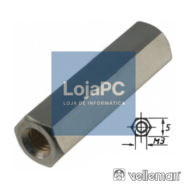 SEPARADOR CIRCUITO IMPR HEXAGONAL METAL 20MM M3 FÊMEA/FÊMEA