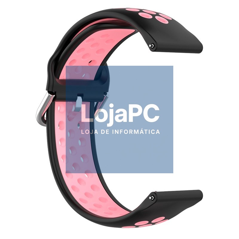 Universal Strap 20mm Amazfit Bip / GTS / Bip Lite / Huawei / Samsung / COOL Rubber Black-Pink — imagem 3
