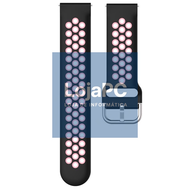 Universal Strap 20mm Amazfit Bip / GTS / Bip Lite / Huawei / Samsung / COOL Rubber Black-Pink