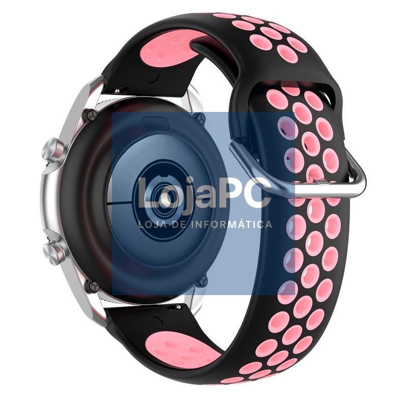Universal Strap 20mm Amazfit Bip / GTS / Bip Lite / Huawei / Samsung / COOL Rubber Black-Pink — imagem 4