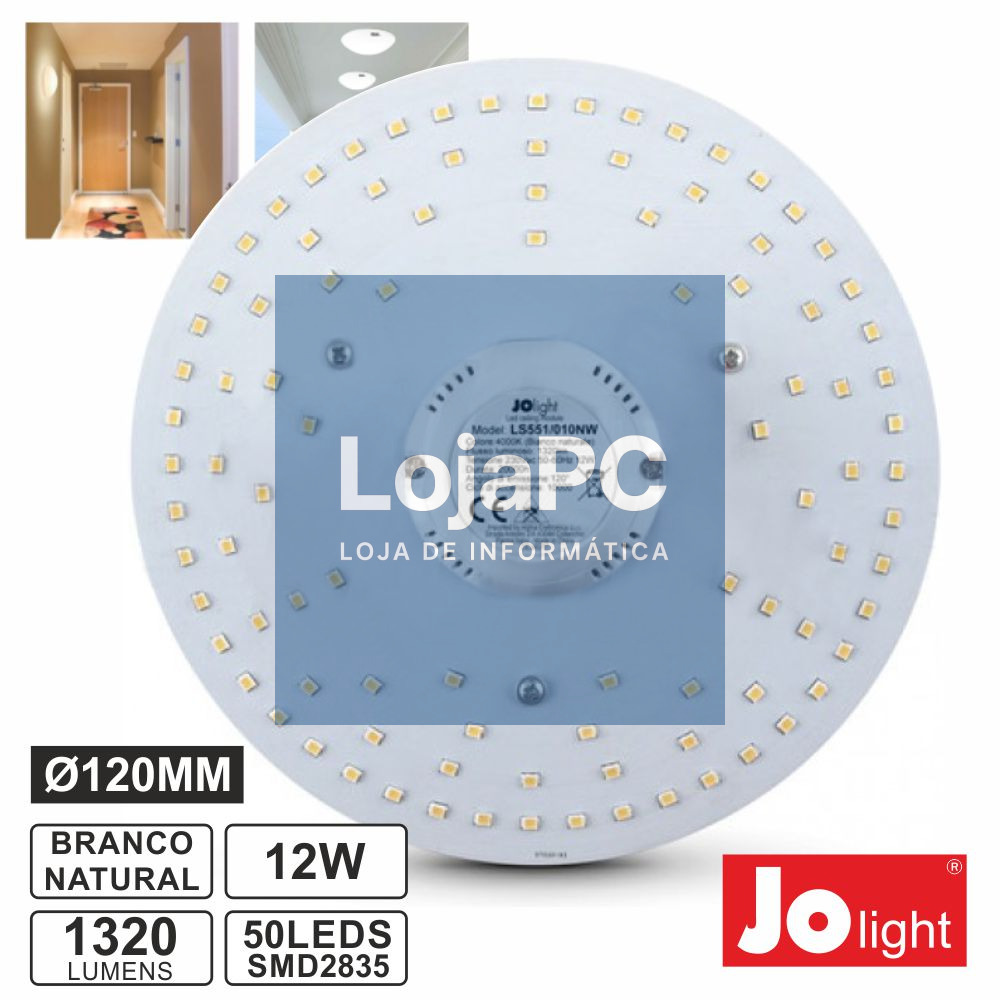 PLACA LED P/ APLIQUE 12W 1320LM BRANCO NATURAL