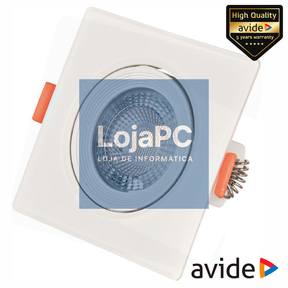 Painel LEDS Quadrado 7W 90mm 3000K 677lm 38º AVIDE