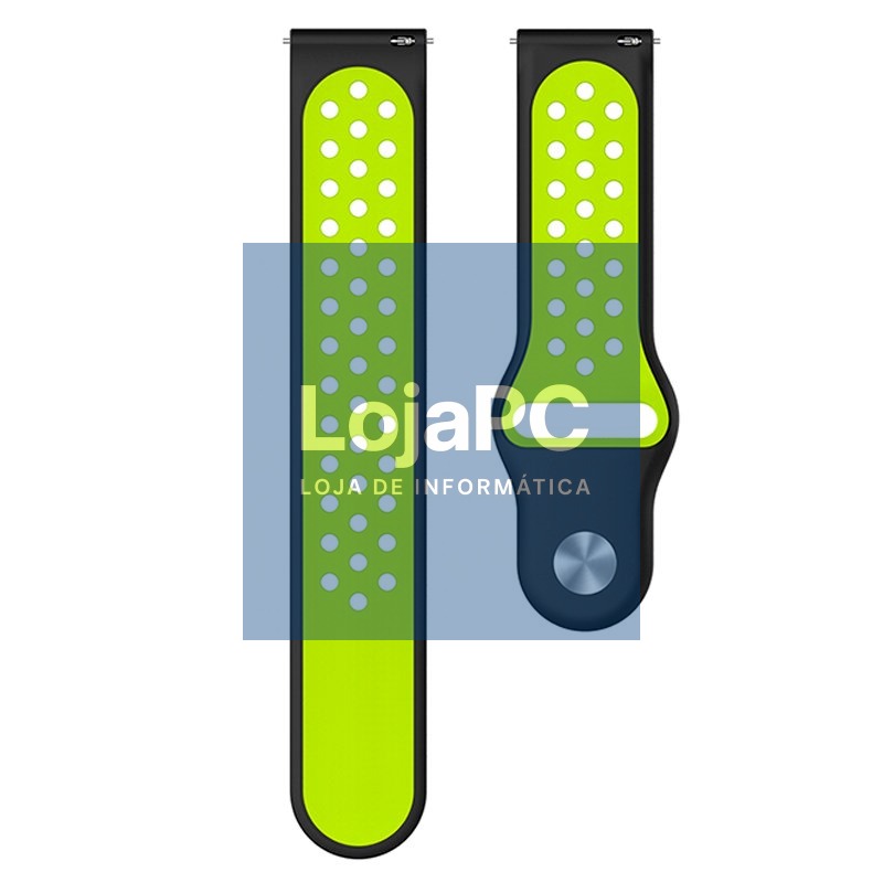 Universal Strap 22mm Amazfit GTR / Stratos / Huawei / Samsung / COOL Rubber Black-Green — imagem 3