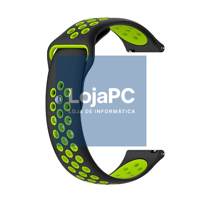 Universal Strap 22mm Amazfit GTR / Stratos / Huawei / Samsung / COOL Rubber Black-Green