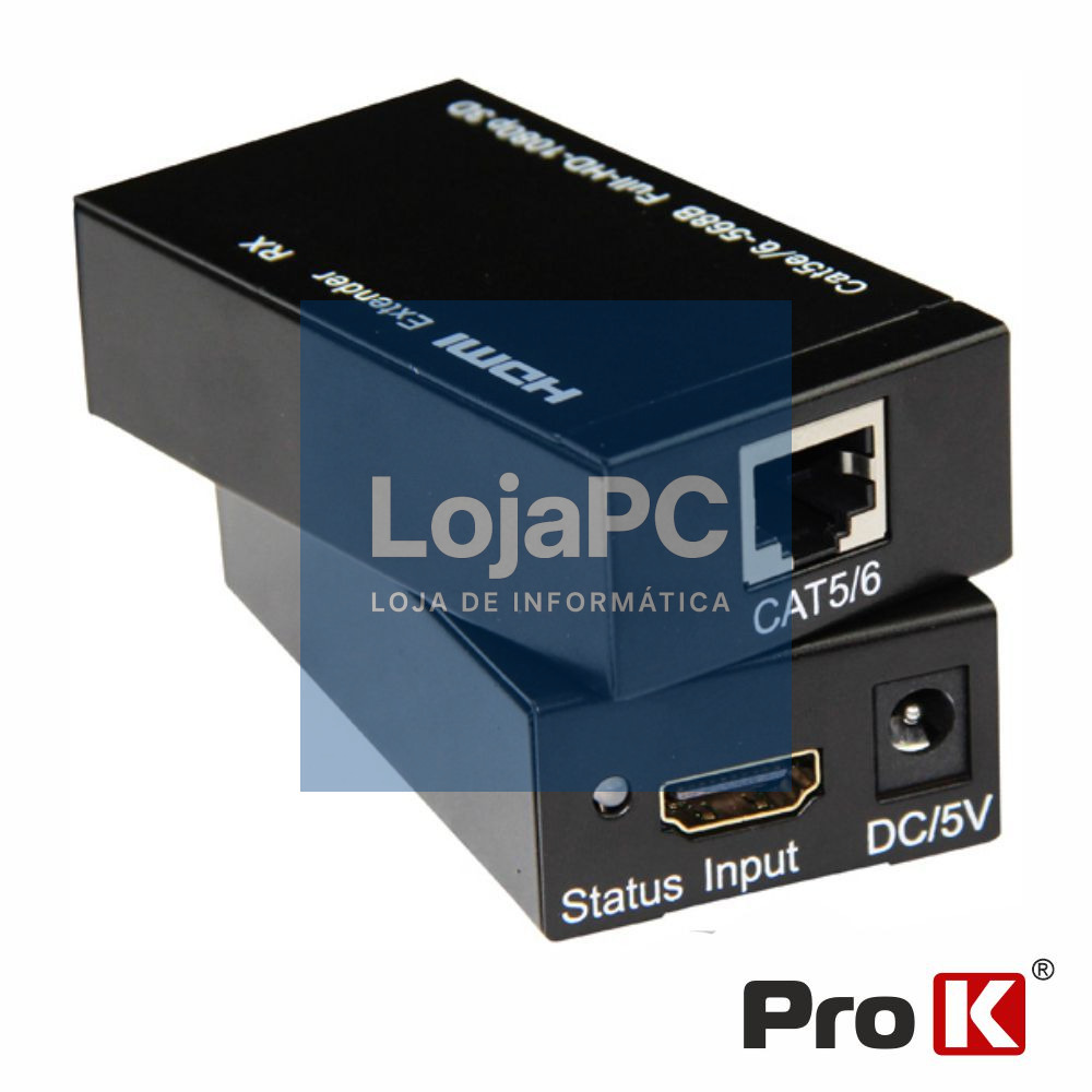 Receptor E Transmissor HDMI Via RJ45 CAT5e/6 60m PROK