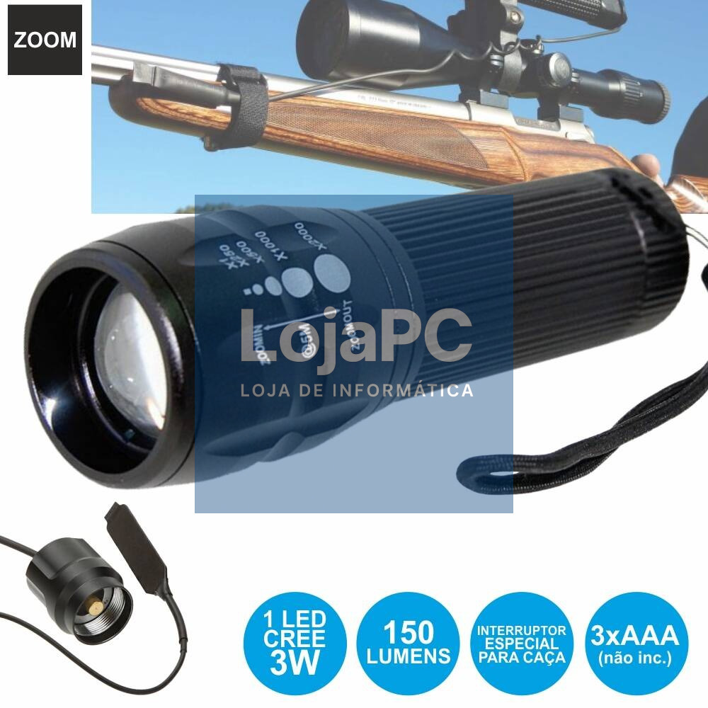 LANTERNA ALUMÍNIO C/ LED 3W E ZOOM