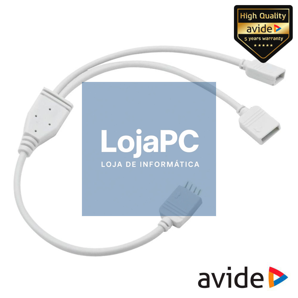 Adaptador de Duas Vias P/ Alimentação de Fitas LED RGB AVIDE