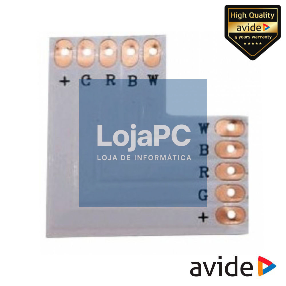 União P/ Fita LED RGBW IP20 90º AVIDE