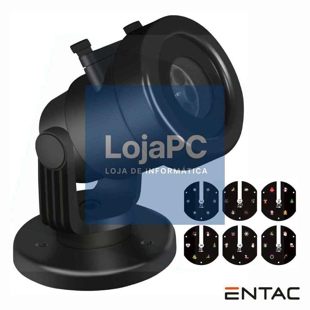 Projetor LED Natal Interior/Exterior 230V C/ 6 Slides ENTAC