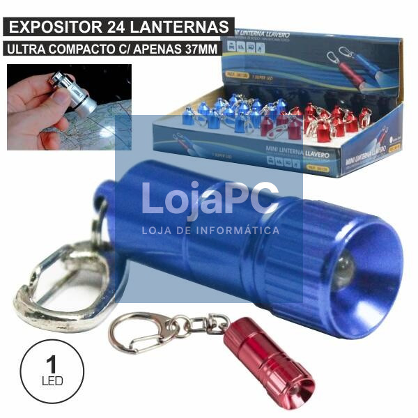 EXPOSITOR 24 LANTERNAS 1 LED TIPO PORTA-CHAVES