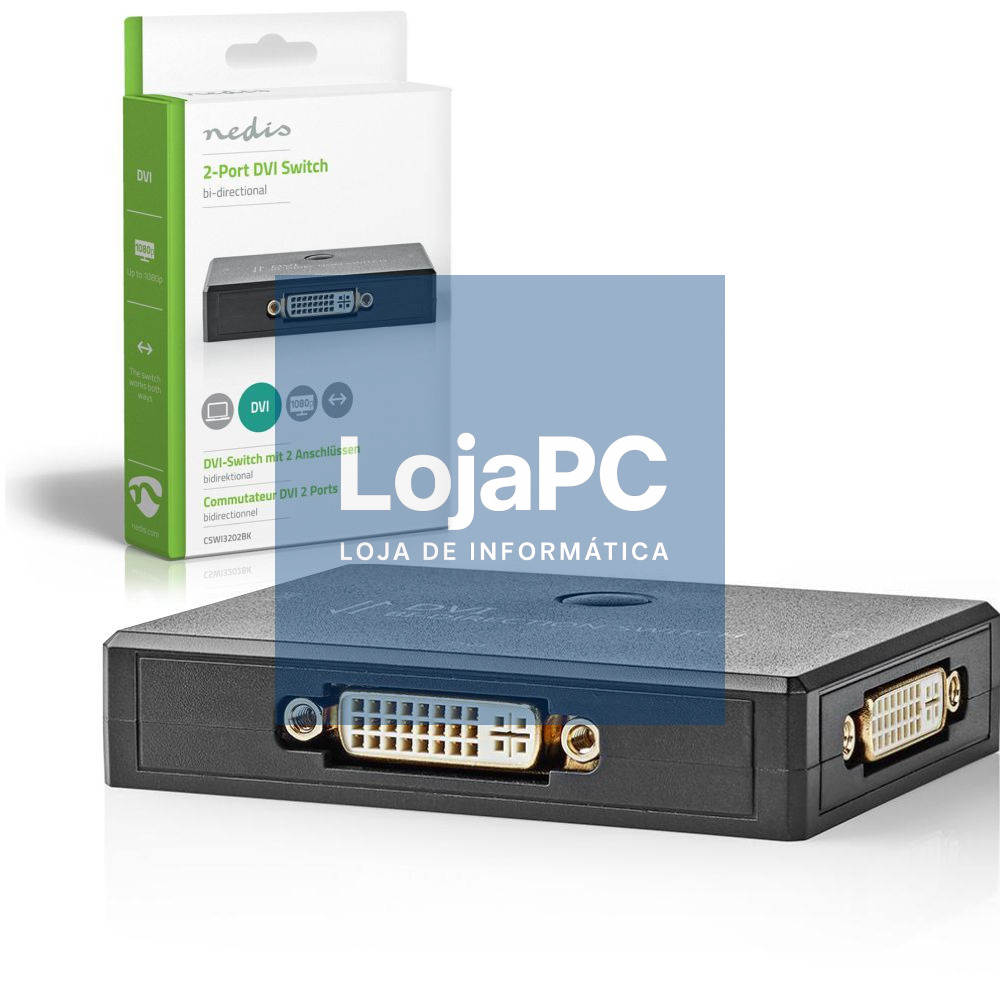 Switch DVI 2 Portas Preto NEDIS