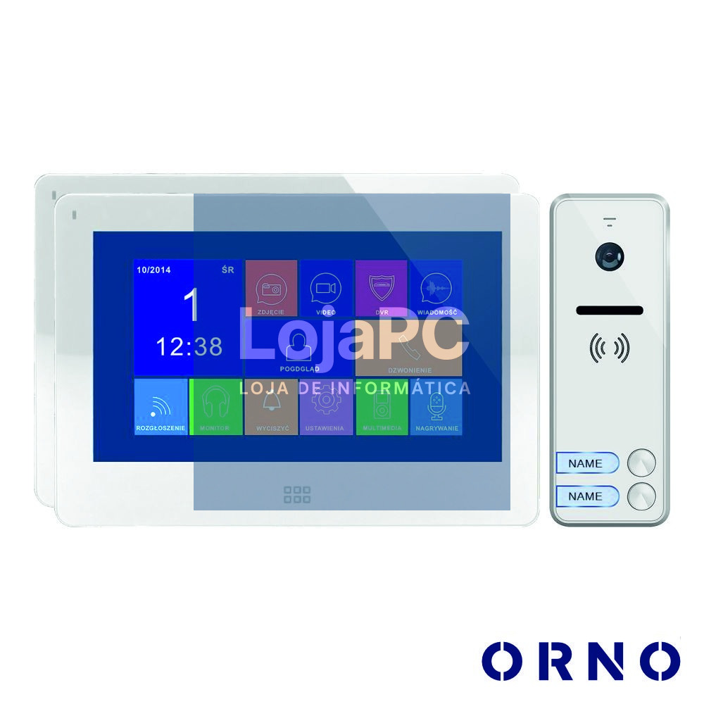 Vídeo Porteiro C/ 2 Lcd 7" Cores LEDS Branco ORNO