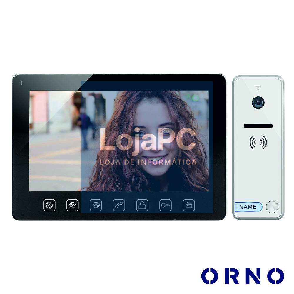 Vídeo Porteiro C/ Lcd 7" Cores LEDS Preto ORNO