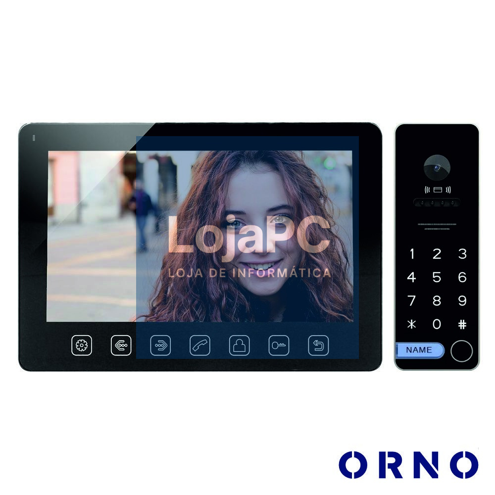 Vídeo Porteiro C/ Lcd 7" Cores LEDS Preto ORNO