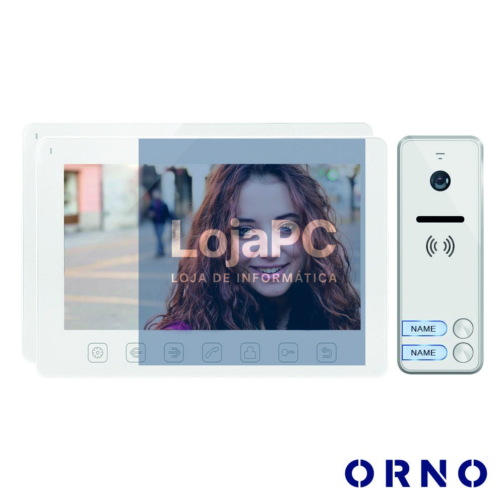 Vídeo Porteiro C/ 2 Lcd 7" Cores LEDS Branco ORNO
