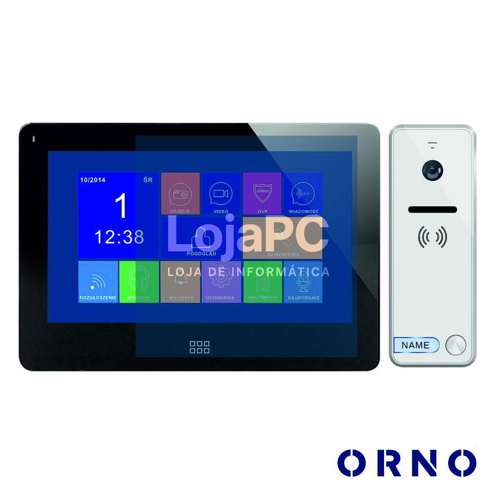 Vídeo Porteiro C/ Lcd 7" Cores LEDS Preto ORNO