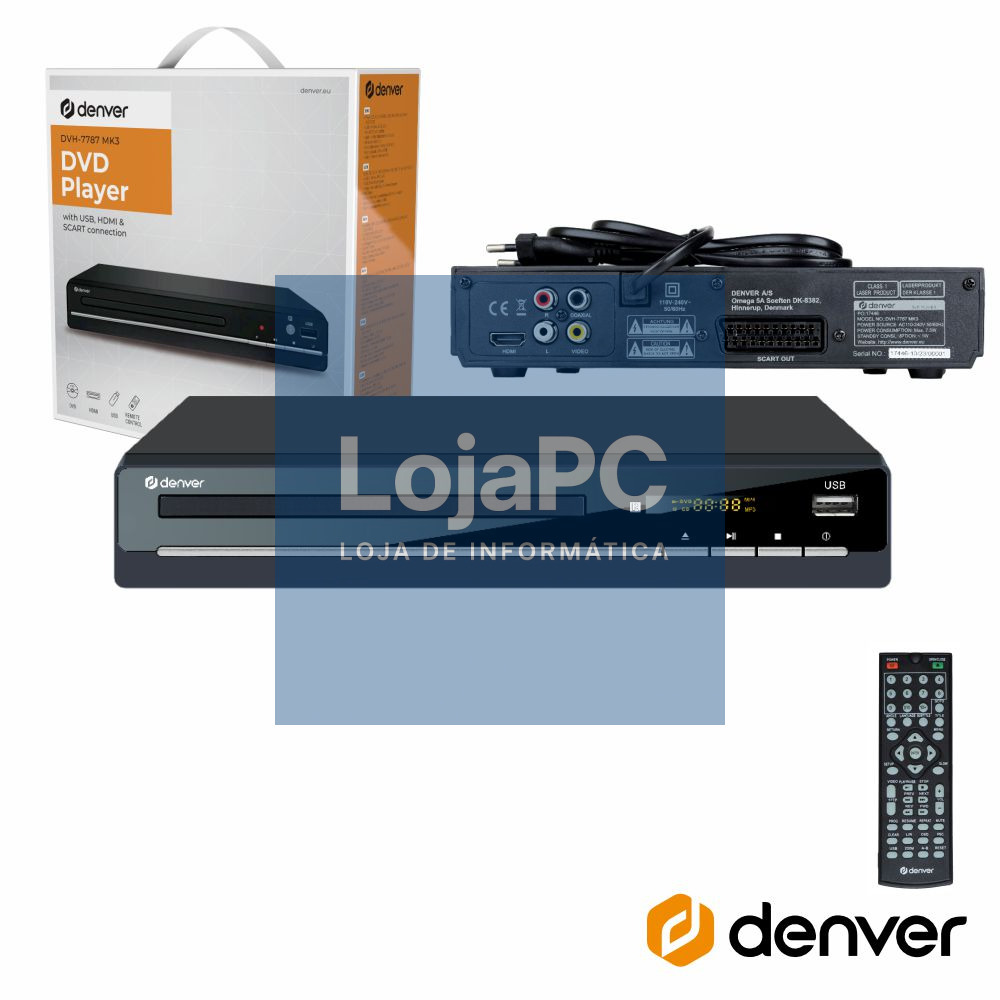 Leitor CD/DVD HDMI USB Comando DENVER