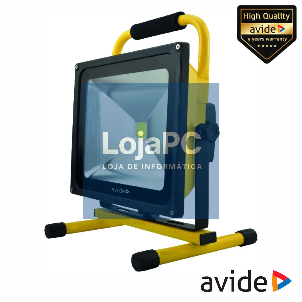Foco LED Portátil Recarregável 50W 4000k 2750lm IP65 AVIDE