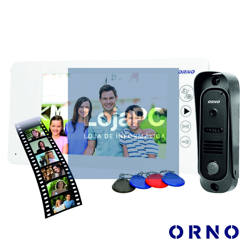 Vídeo Porteiro C/ Lcd 7" Cores LEDS IR Branco ORNO