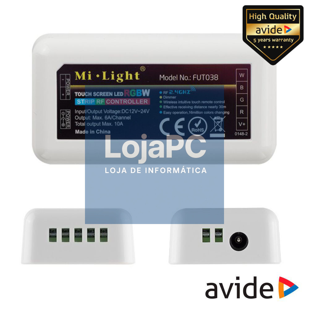 Controlador P/ Fita LEDS RGBW 12V 10A AVIDE