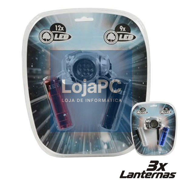 CONJUNTO 3 LANTERNAS 2 x 9 LEDS + 1 x 12 LEDS