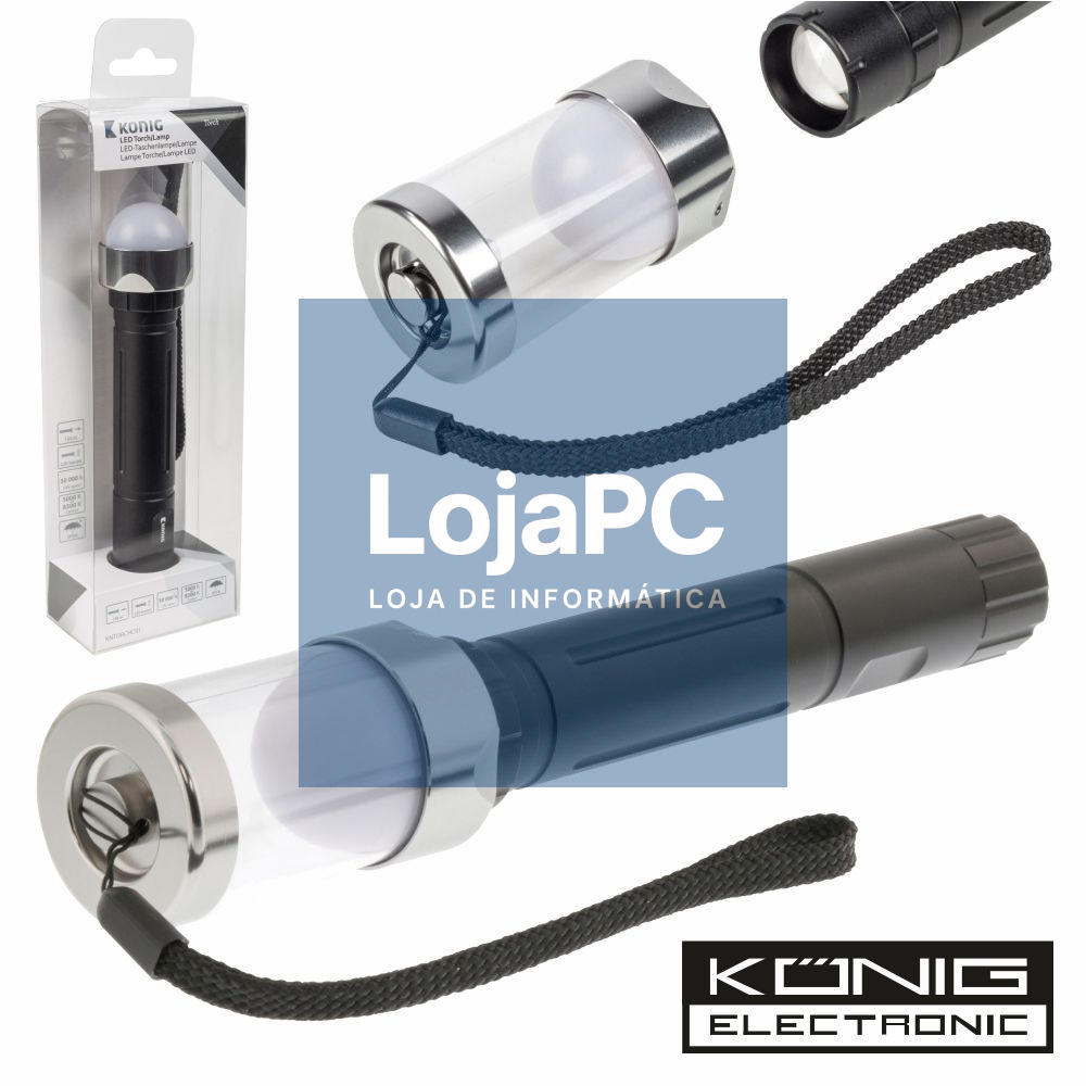 LANTERNA ALUMÍNIO C/ DIFUSOR 5W 220LM KONIG