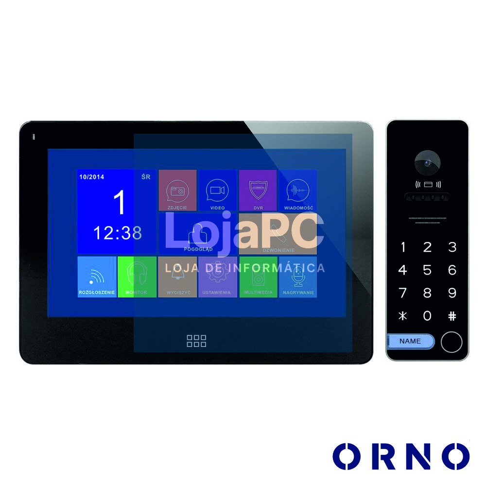 Vídeo Porteiro C/ Lcd 7" Cores LEDS Preto ORNO