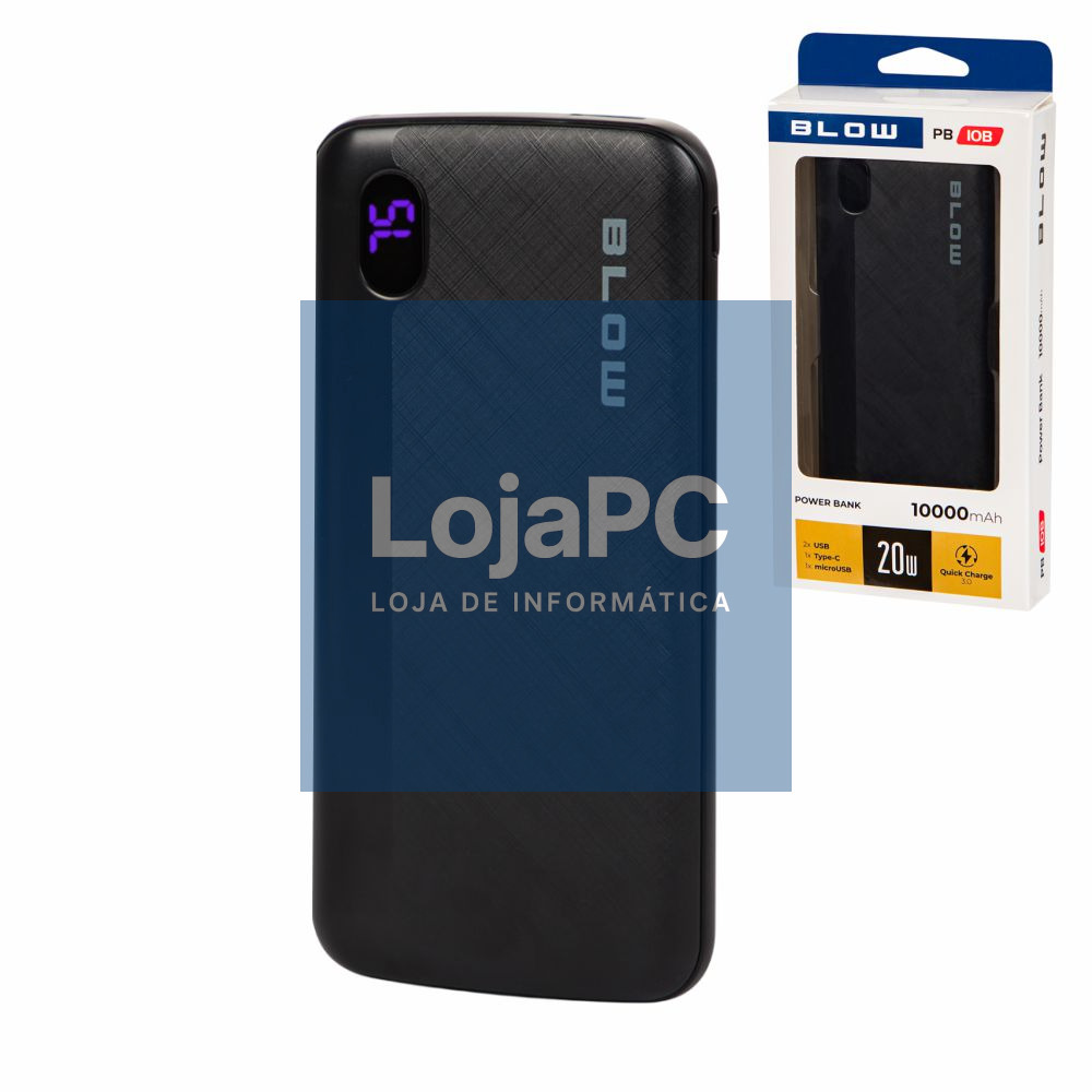 Powerbank 10000mAh 20W QC/PD 2x USB-A 1x USB-C BLOW